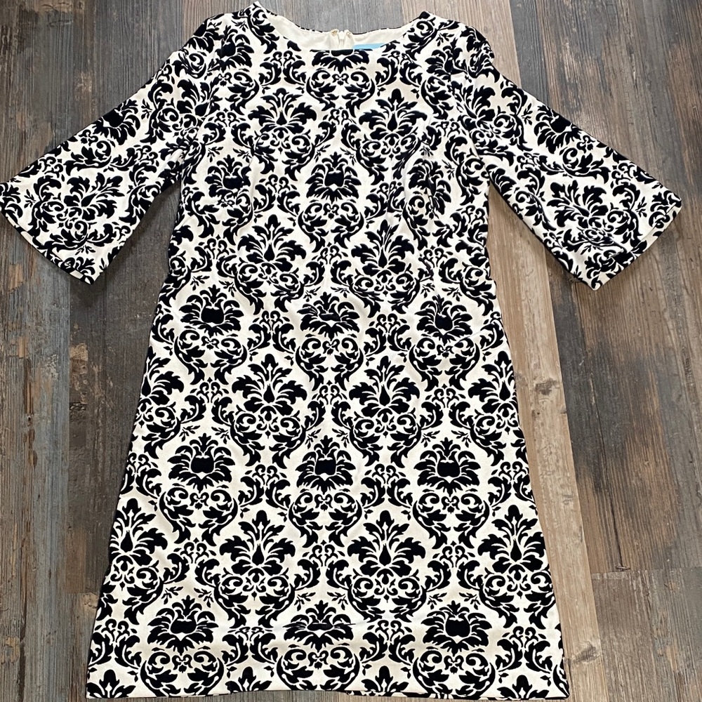 CeCe flocked ponte shift dress